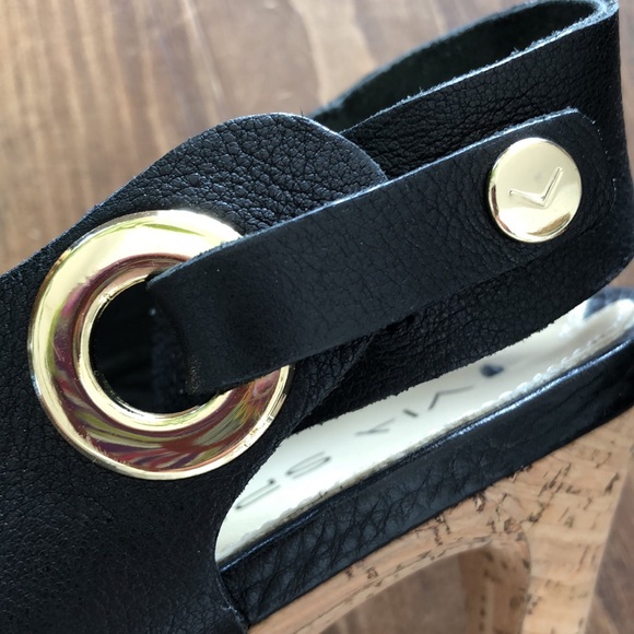 Sz8.5 Via spiga leather shoes with cork heels - Picture 3 of 5